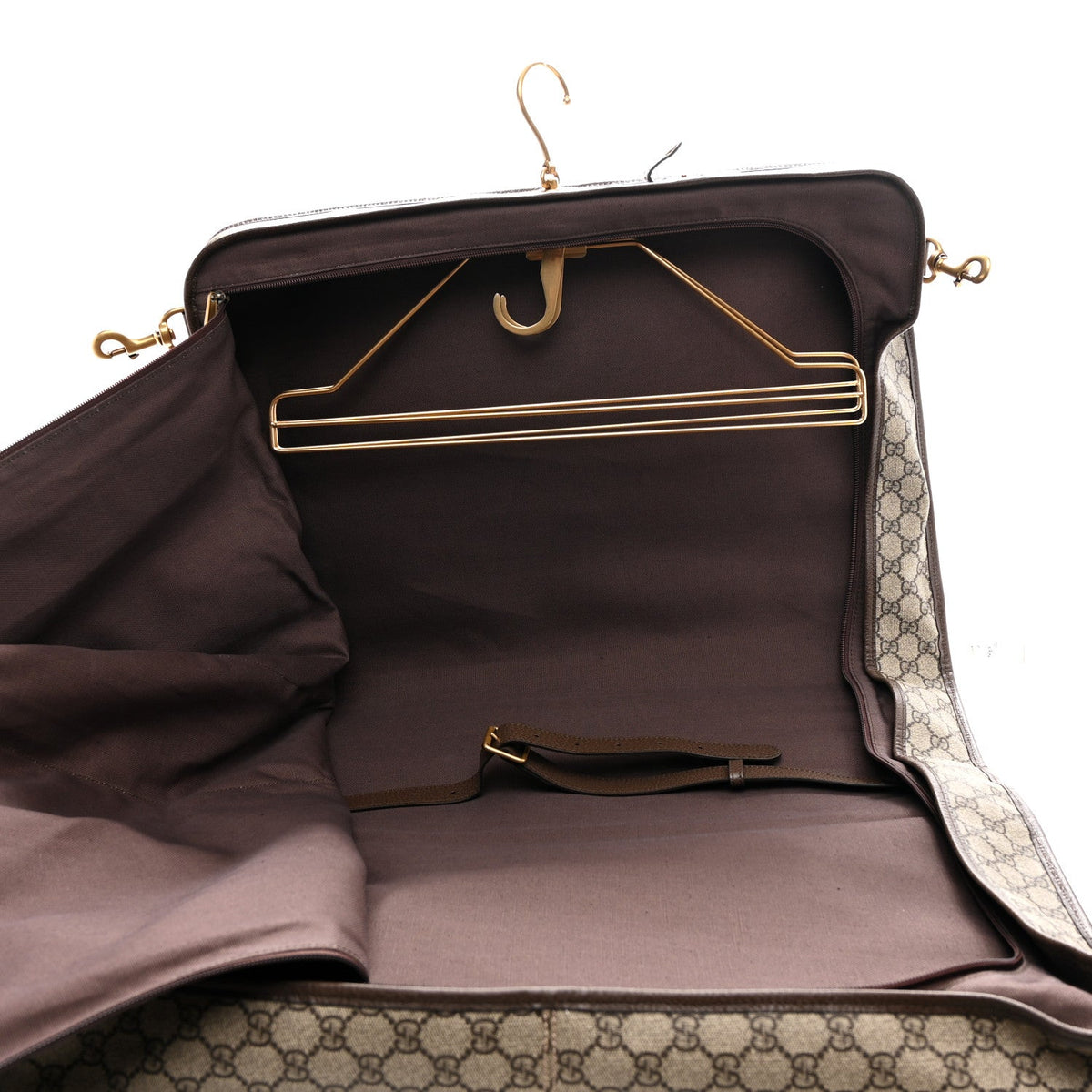 GG Supreme Monogram Textured Dollar Calfskin Web Ophidia Savoy Garment Bag Beige Ebony New Acero product image 4, provided
