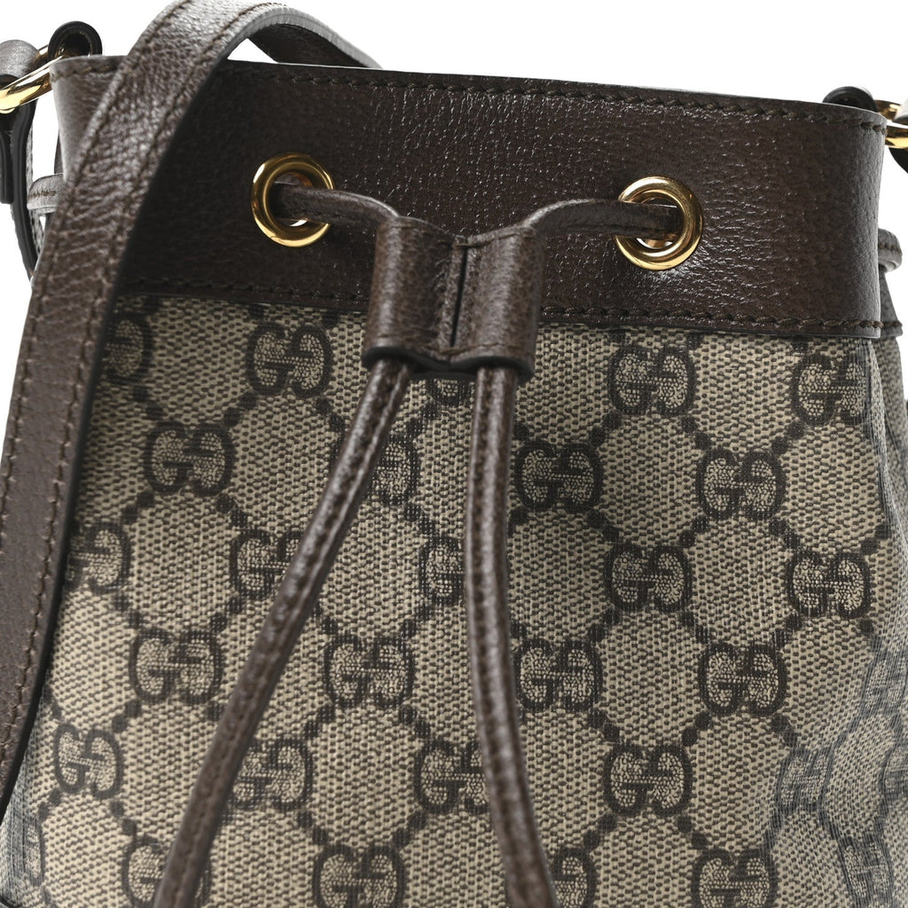 GG Supreme Monogram Web Mini Ophidia Bucket Bag Brown product image 8, provided for visual reference and product detail