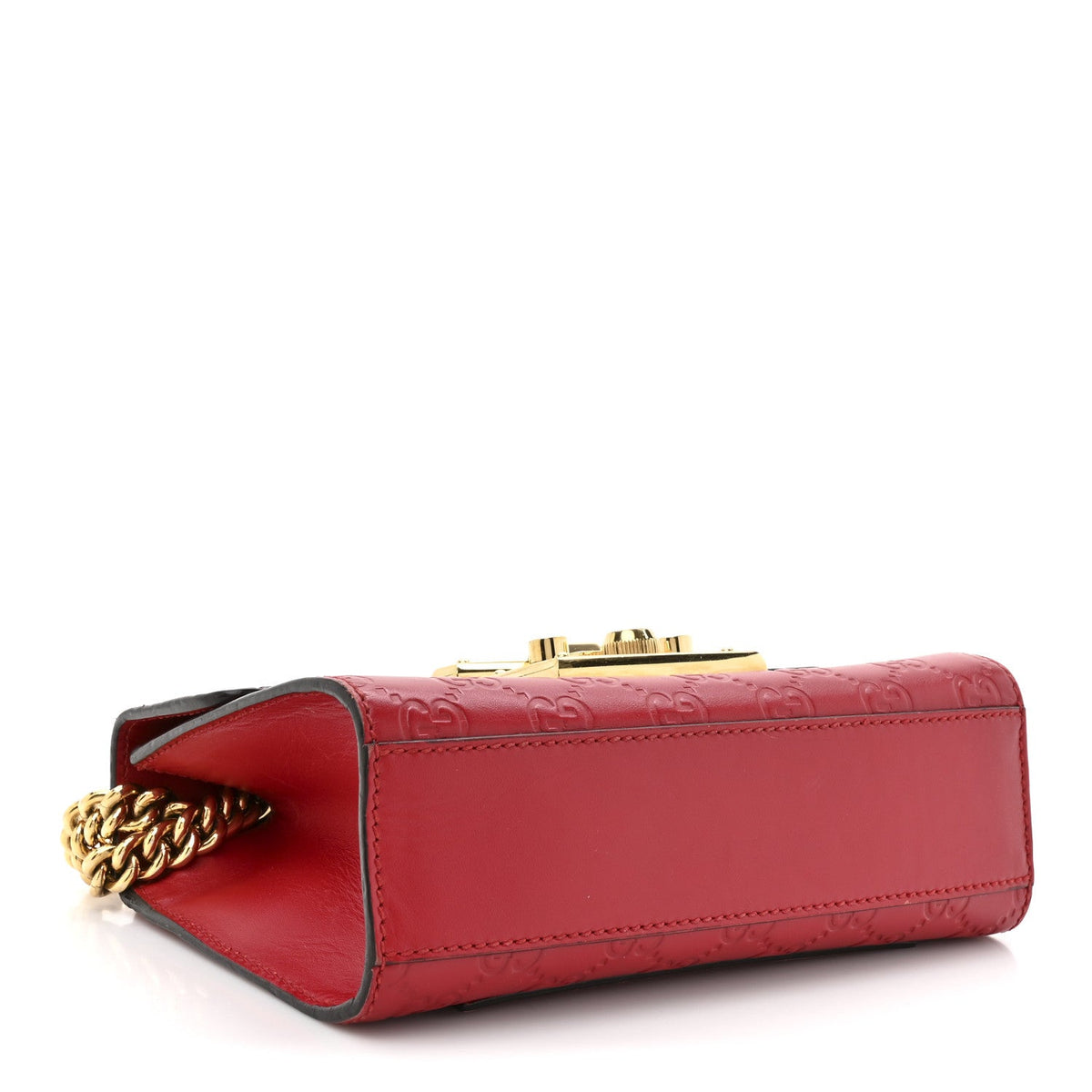 Guccissima Small Padlock Shoulder Bag Hibiscus Red product image 4, provided for visual reference and product detail review