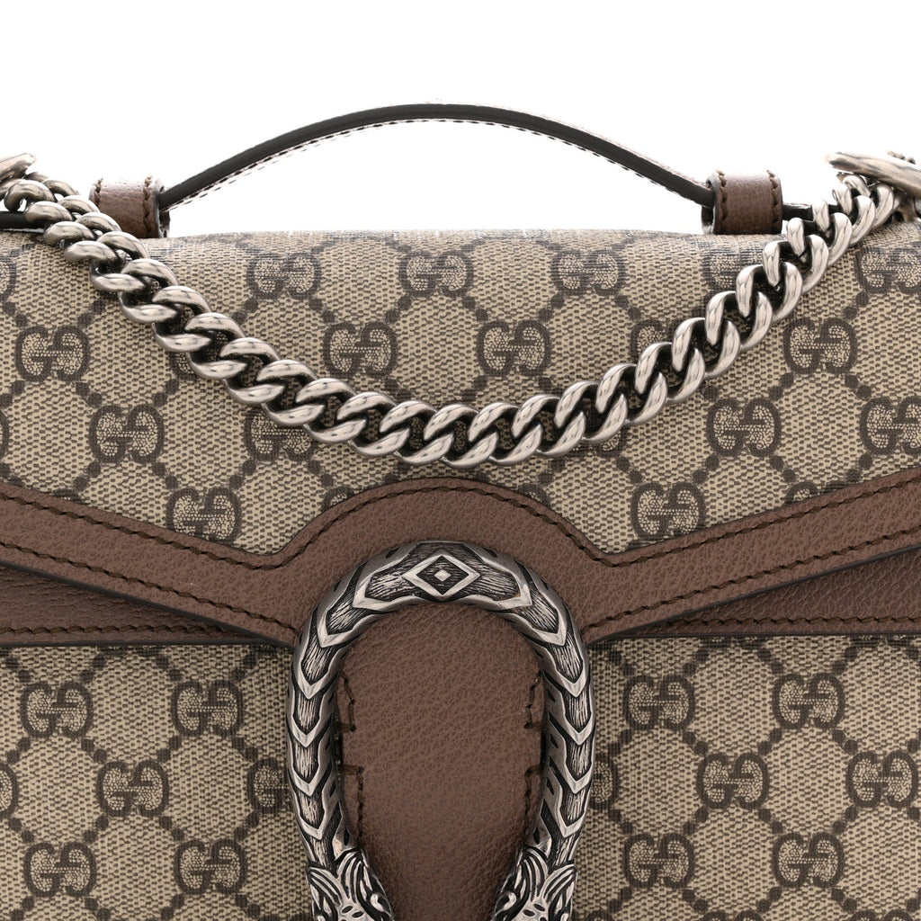 GG Supreme Monogram Textured Dollar Calfskin Top Handle Dionysus Shoulder Bag Beige Ebony New Acero product image 8,