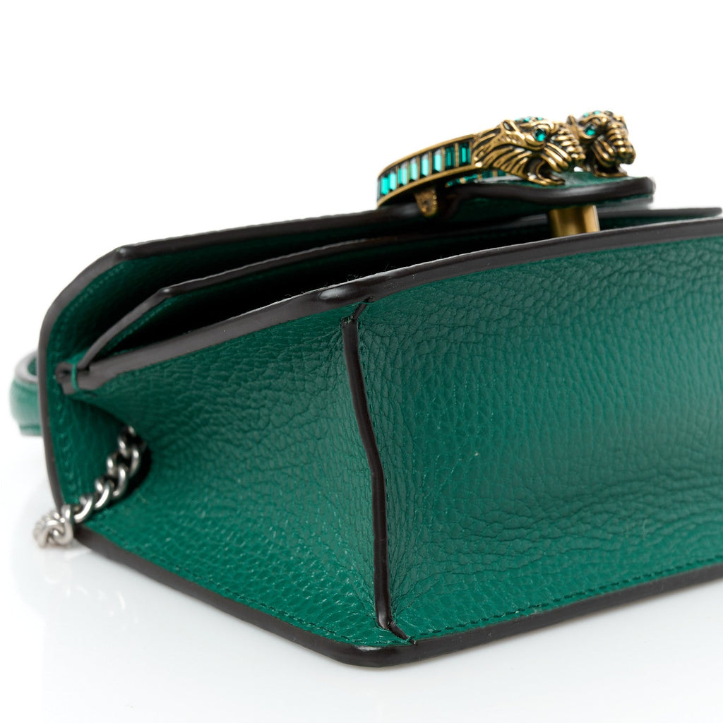 Dollar Calfskin Crystal Mini Dionysus Top Handle Bag Emerald product image 9, provided for visual reference and product