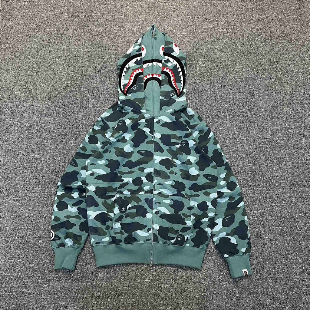 Bape Hoodie Zip-Up Cardigan Two-Hooded Hoodie product image 2, provided for visual reference and product detail review