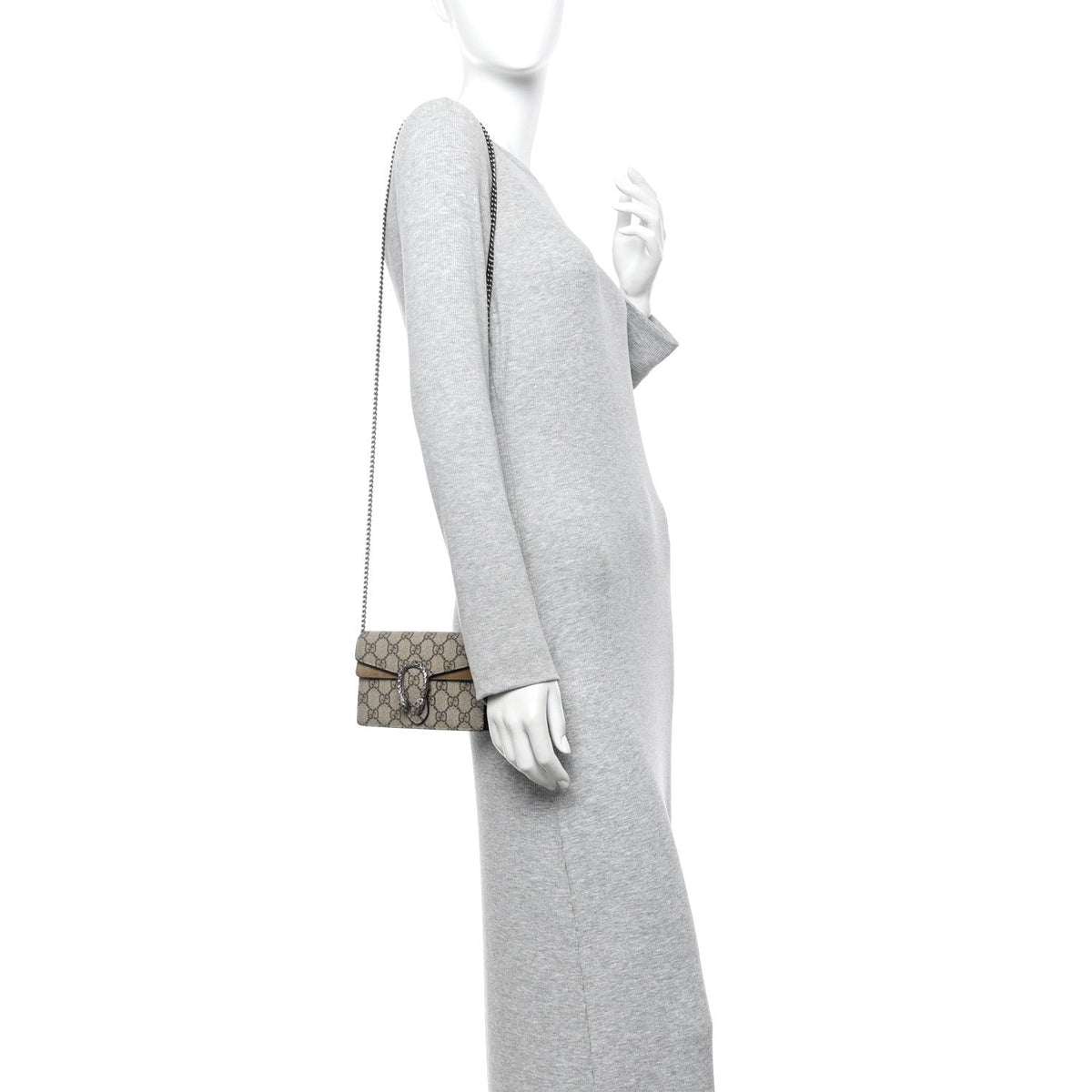GG Supreme Monogram Super Mini Dionysus Shoulder Bag Taupe product image 2, provided for visual reference and product detail