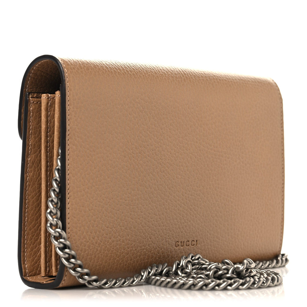 Dollar Calfskin Crystal Mini Dionysus Chain Wallet Natural Tan Black Diamond product image 3, provided for visual reference