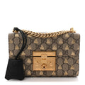 GG Supreme Monogram Bees Small Padlock Shoulder Bag Black product image 1, provided for visual reference and product detail