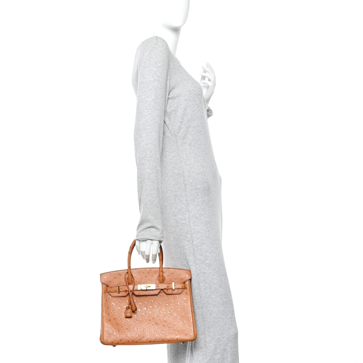 Ostrich Birkin 30 Cognac product image 2, provided for visual reference and product detail review