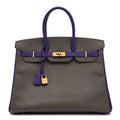 Epsom Bi-Color Horseshoe Birkin 35 Etain Crocus product image 1, provided for visual reference and product detail review