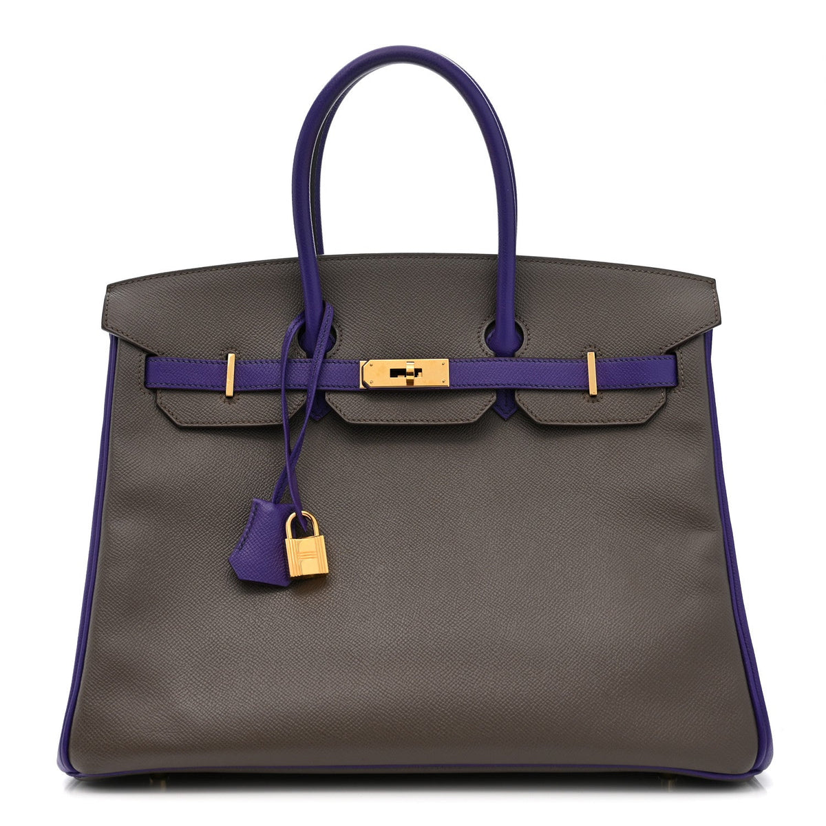 Epsom Bi-Color Horseshoe Birkin 35 Etain Crocus product image 1, provided for visual reference and product detail review