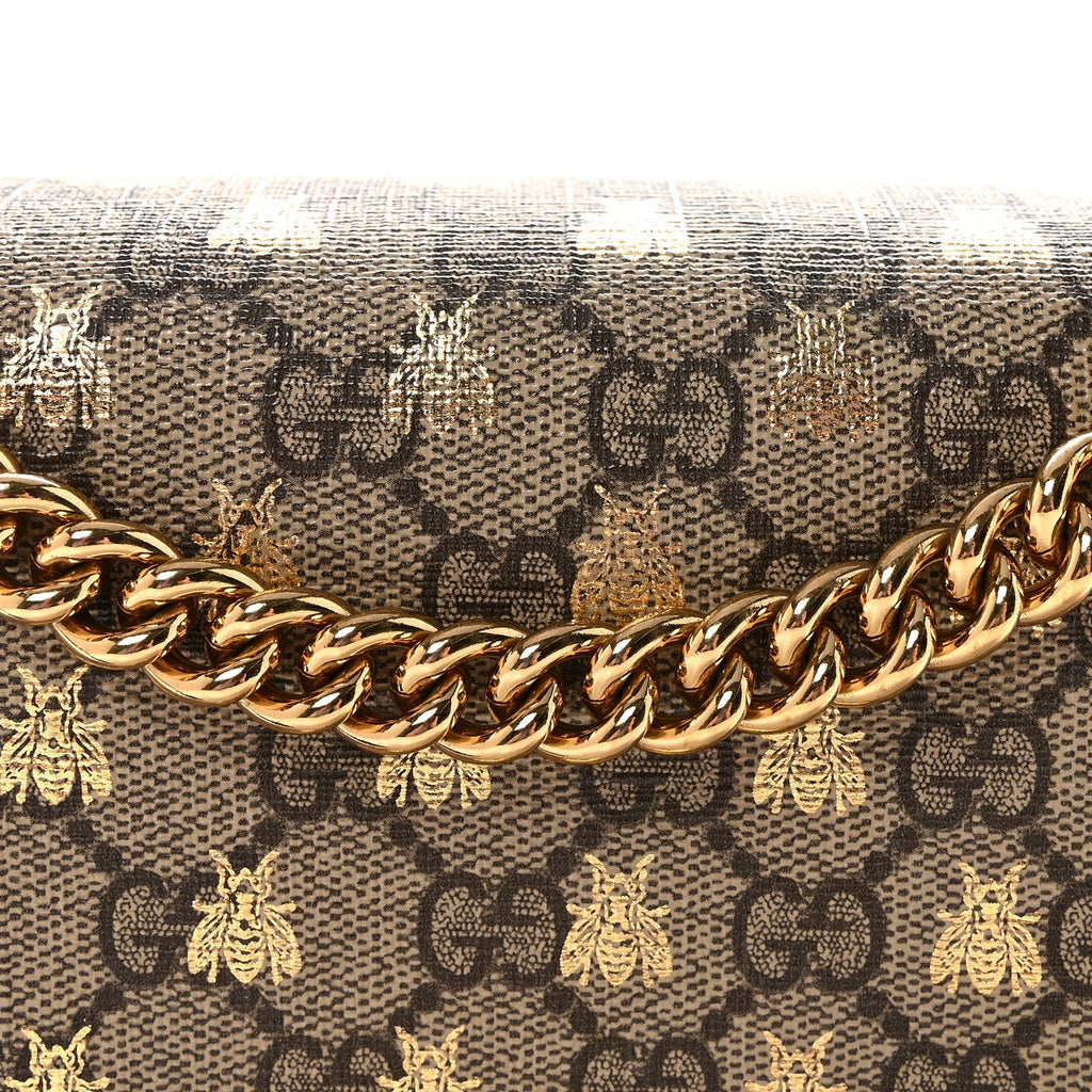 GG Supreme Monogram Bees Medium Padlock Shoulder Bag Beige Oro Black product image 8, provided for visual reference and
