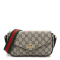 GG Supreme Monogram Textured Dollar Calfskin Web Mini Ophidia Envelope Shoulder Bag Beige Ebony New Acero product image 1,
