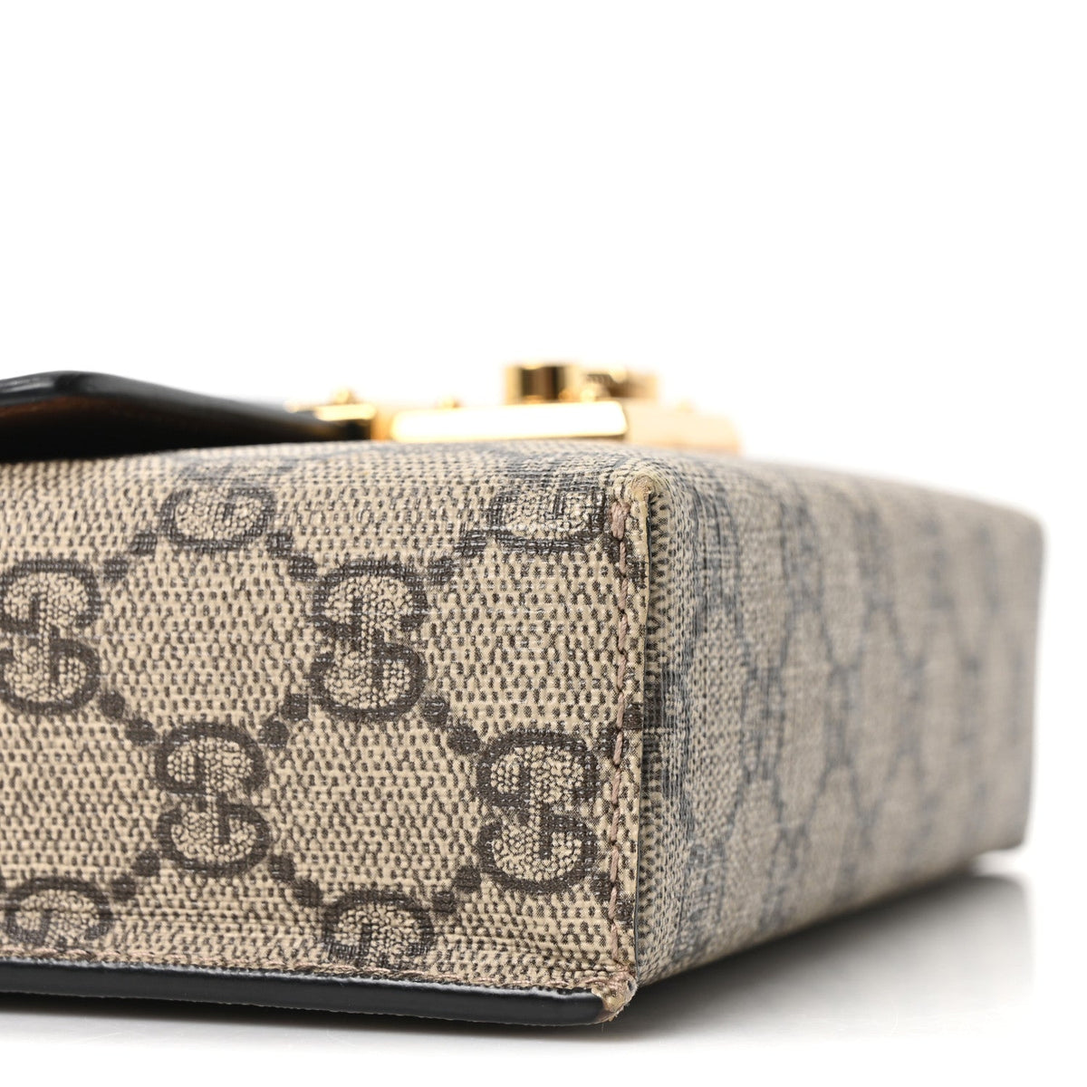 GG Supreme Monogram Calfskin Mini Padlock Top Handle Shoulder Bag Beige Black Cuir product image 9, provided for visual