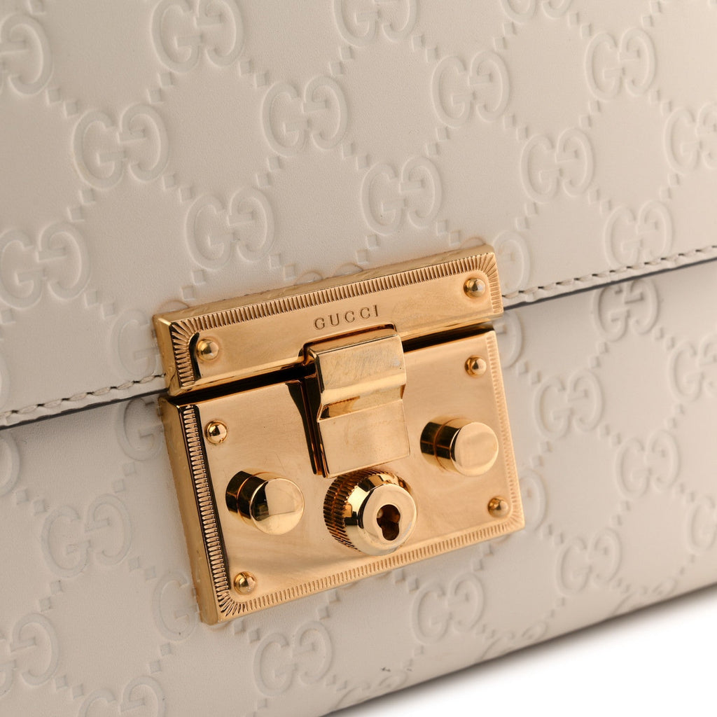 Guccissima Medium Padlock Shoulder Bag Mystic White product image 14, provided for visual reference and product detail review