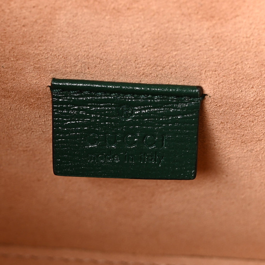 Azalea Calfskin Small Padlock Bamboo Shoulder Bag Vintage Green product image 6, provided for visual reference and product