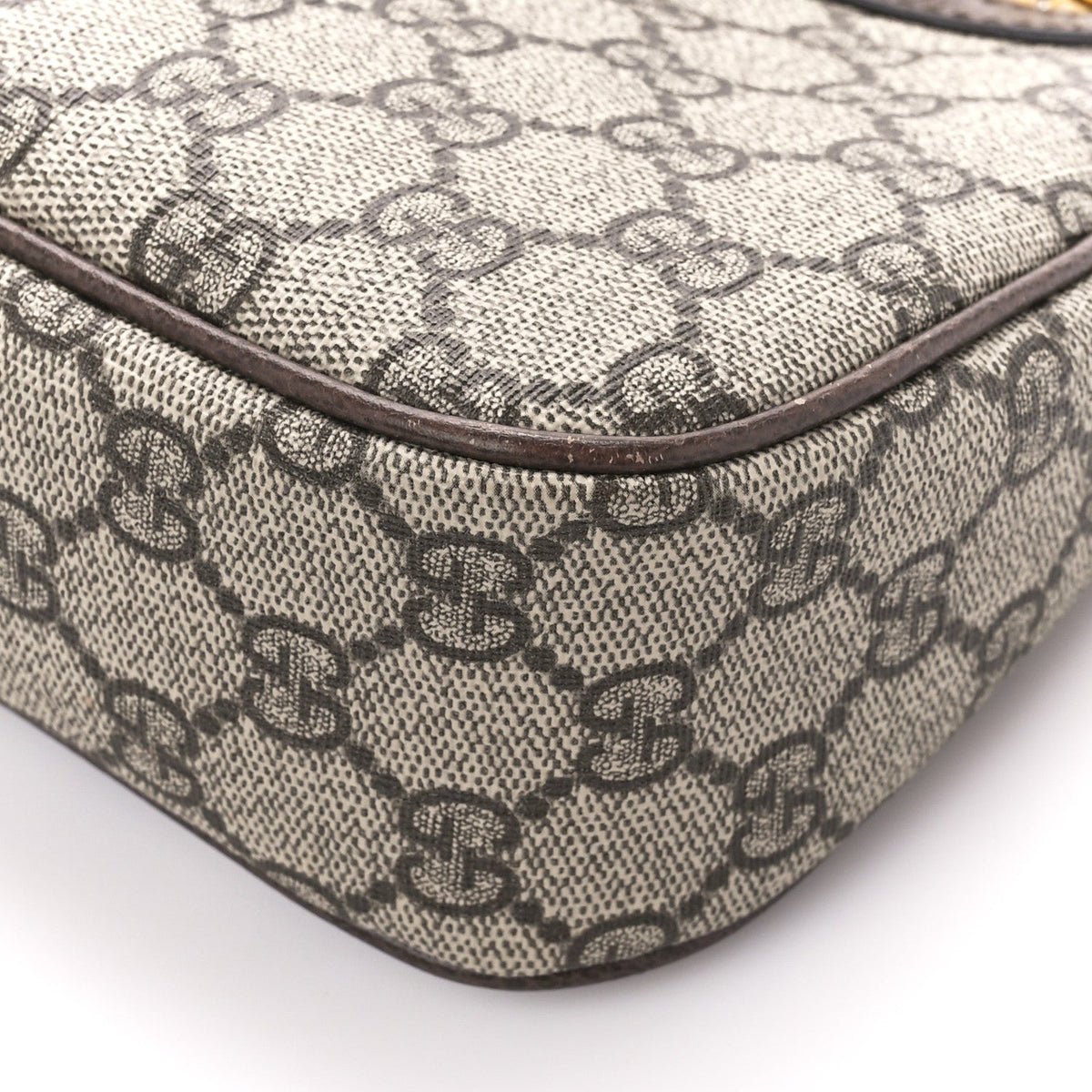 GG Supreme Monogram Textured Dollar Calfskin Web Small Ophidia GG Handbag Beige Ebony New Acero product image 11, provided