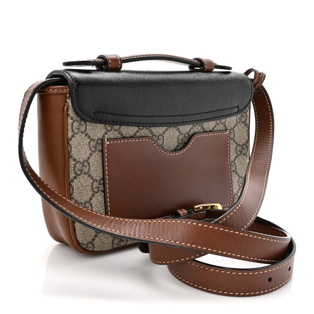GG Supreme Monogram New Sakai Lux Calfskin Mini Padlock Flap Pocket Shoulder Bag Beige Ebony Black Cuir product image 3,