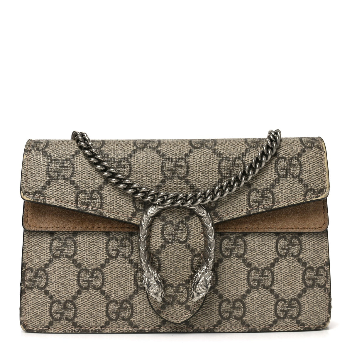 GG Supreme Monogram Super Mini Dionysus Shoulder Bag Taupe product image 1, provided for visual reference and product detail