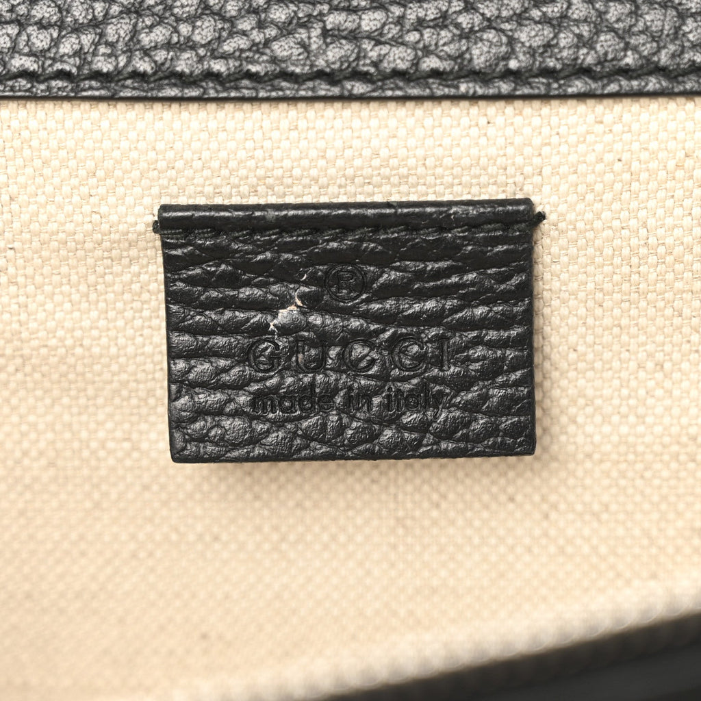 Pebbled Calfskin Small Dionysus Shoulder Bag Black product image 7, provided for visual reference and product detail review