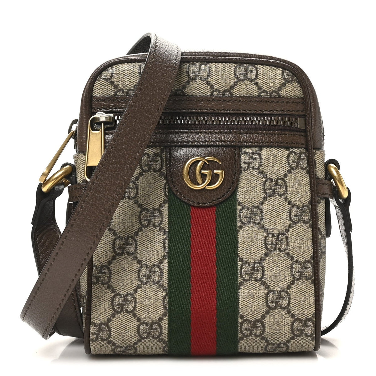 GG Supreme Monogram Web Mini Ophidia Messenger Brown product image 1, provided for visual reference and product detail review