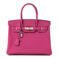 Togo Birkin 30 Rose Pourpre product image 1, provided for visual reference and product detail review