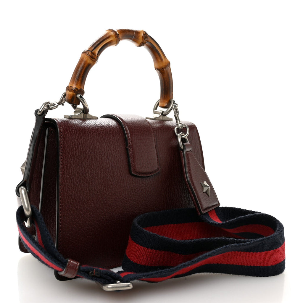 Dollar Calfskin Crystal Web Mini Dionysus Bamboo Top Handle Bag Vintage Bordeaux Black Diamond product image 3, provided for