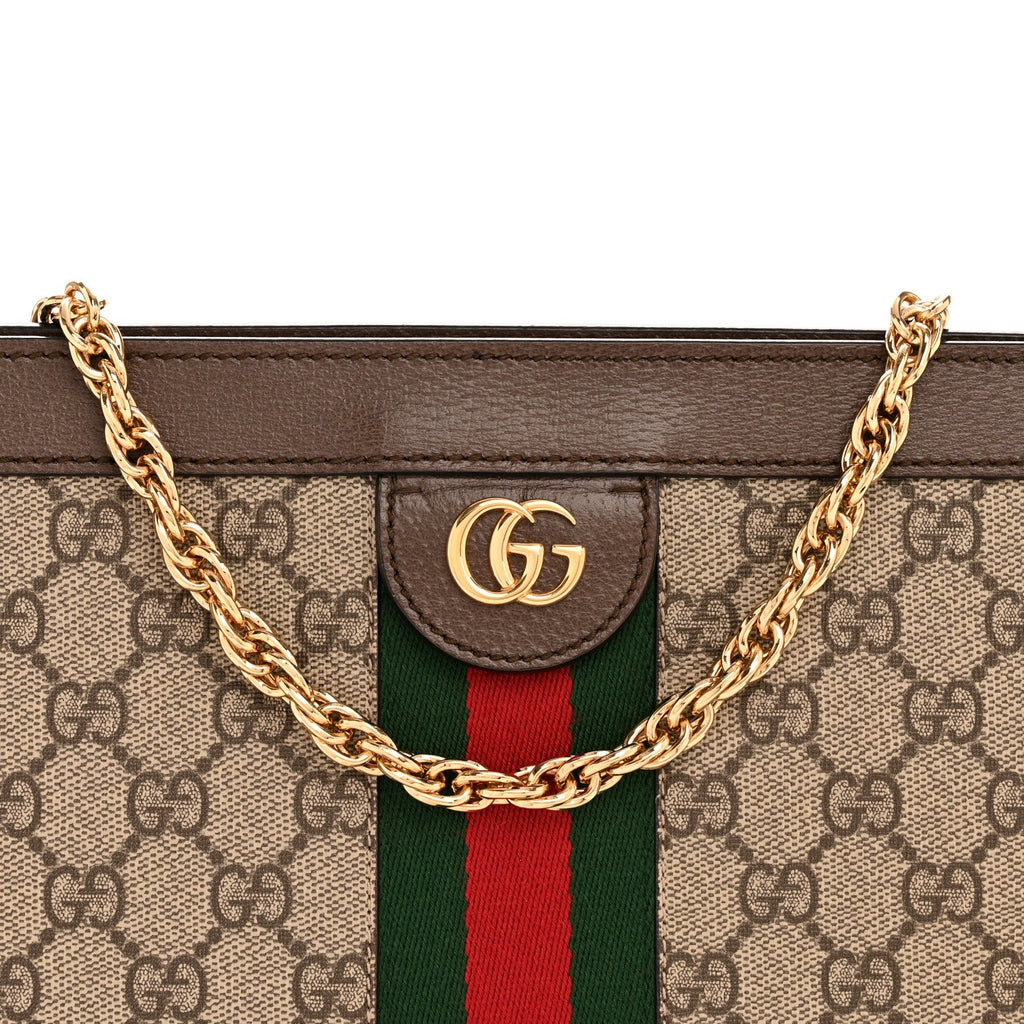 GG Supreme Monogram Web Medium Ophidia Chain Shoulder Bag Brown product image 8, provided for visual reference and product