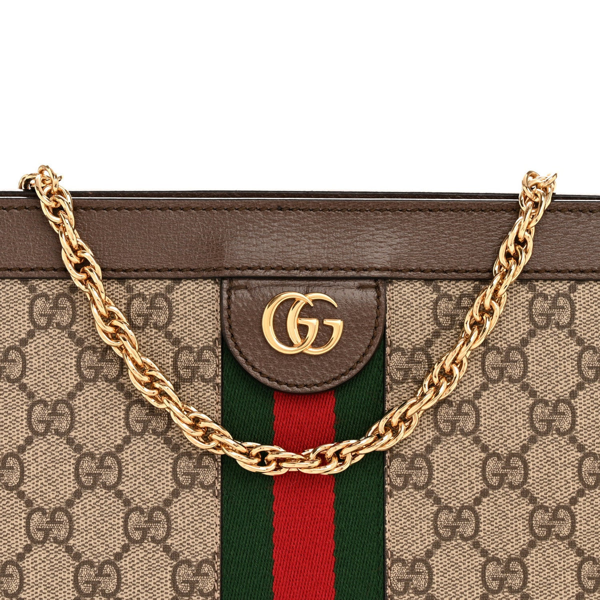 GG Supreme Monogram Web Medium Ophidia Chain Shoulder Bag Brown product image 8, provided for visual reference and product