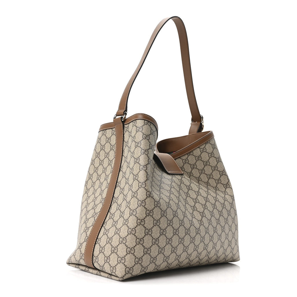GG Icon Monogram Padlock Shoulder Bag Beige Dark Brown product image 3, provided for visual reference and product detail