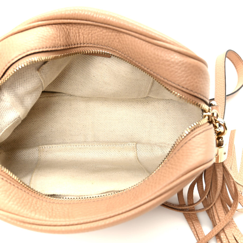 Pebbled Calfskin Small Soho Disco Bag Rose Beige product image 5, provided for visual reference and product detail review