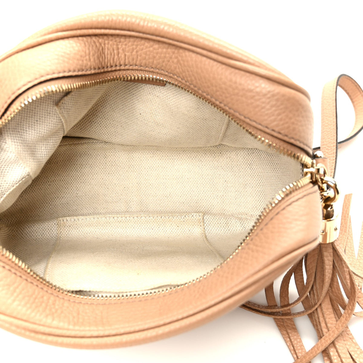 Pebbled Calfskin Small Soho Disco Bag Rose Beige product image 5, provided for visual reference and product detail review