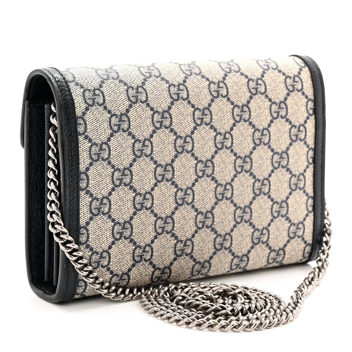 GG Supreme Monogram Textured Dollar Calfskin Mini Dionysus Chain Wallet Beige Blue product image 2, provided for visual