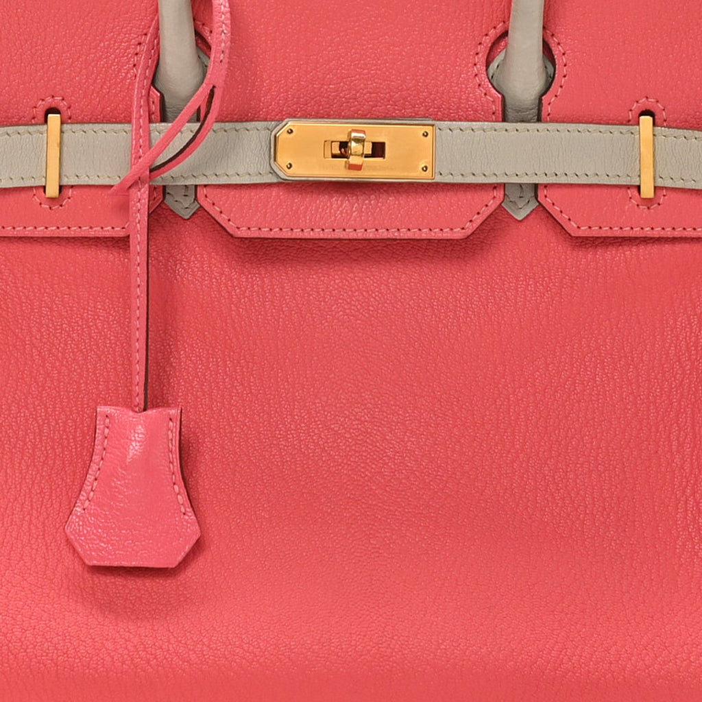 Chevre Mysore Horseshoe Birkin 30 Rose Lipstick Gris Perle product image 8, provided for visual reference and product detail
