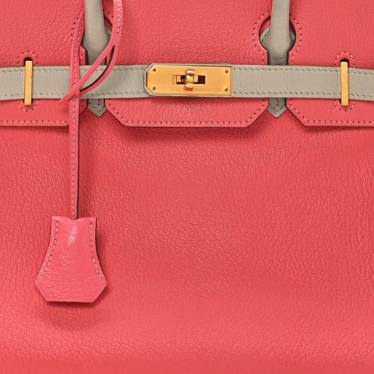 Chevre Mysore Horseshoe Birkin 30 Rose Lipstick Gris Perle product image 8, provided for visual reference and product detail
