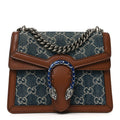 New Denim GG Monogram Dollar Calfskin Enamel Mini Dionysus Shoulder Bag Blue Tea Cuir Epilog Electric Blue product image 1,