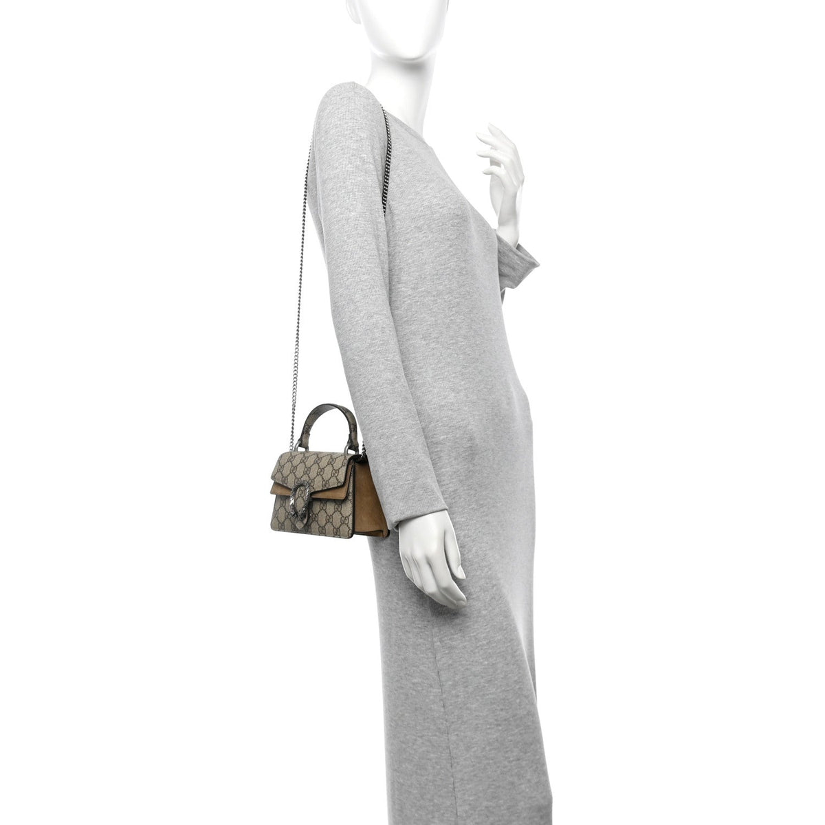 GG Supreme Monogram Mini Dionysus Top Handle Bag Taupe product image 2, provided for visual reference and product detail