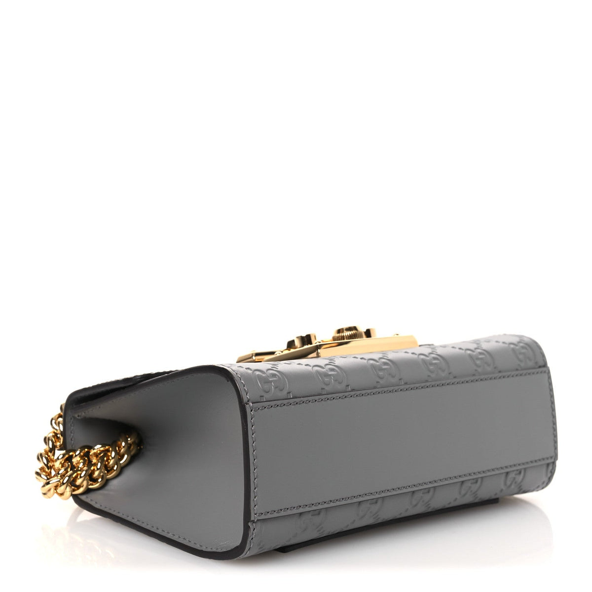 Guccissima Small Padlock Shoulder Bag Grey product image 3, provided for visual reference and product detail review