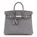 Ostrich Birkin 25 Gris Agate product image 1, provided for visual reference and product detail review