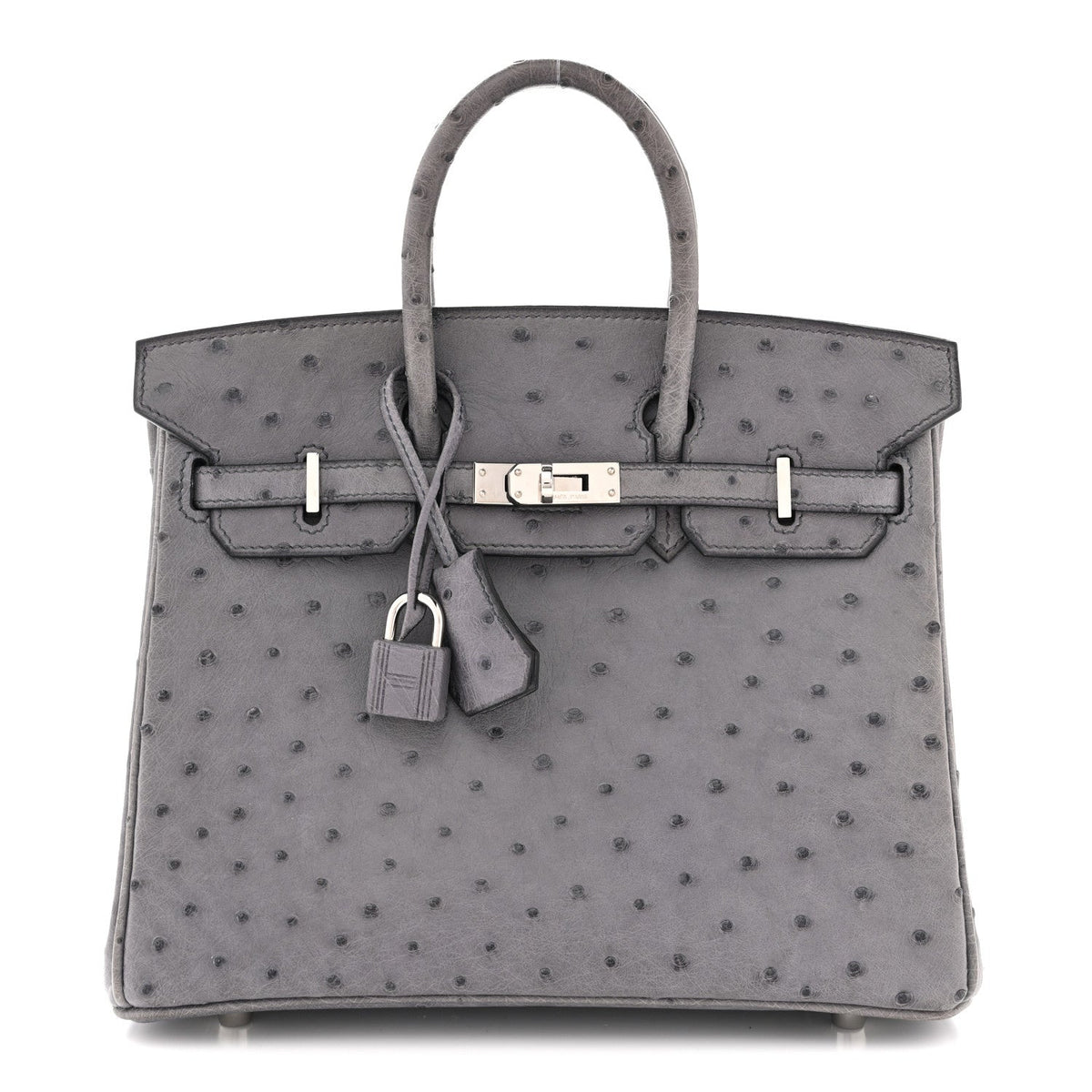 Ostrich Birkin 25 Gris Agate product image 1, provided for visual reference and product detail review