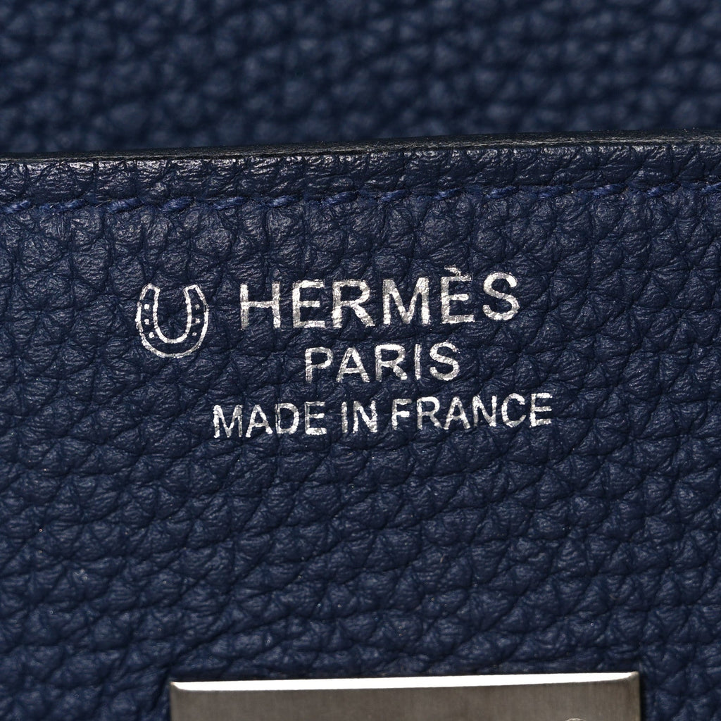 Togo Bi-Color Horseshoe Birkin 35 Bleu Nuit Black product image 6, provided for visual reference and product detail review