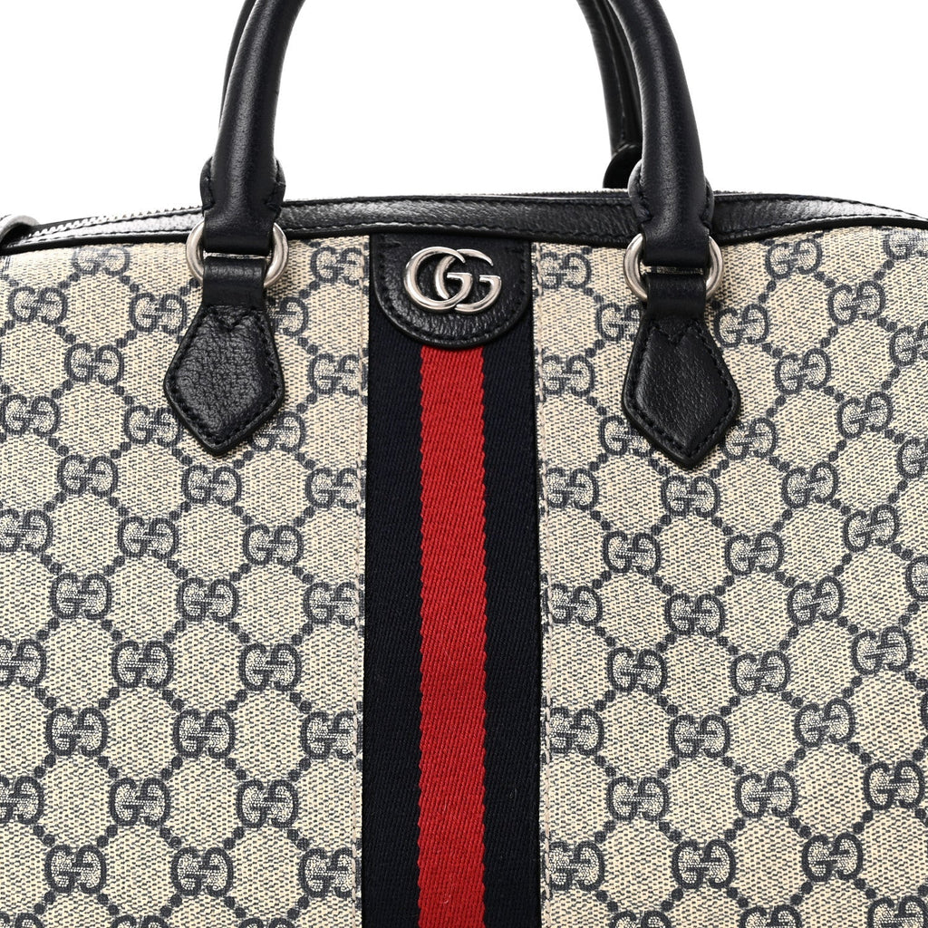 GG Supreme Monogram Web Medium Ophidia Top Handle Bag Beige Blue product image 8, provided for visual reference and product