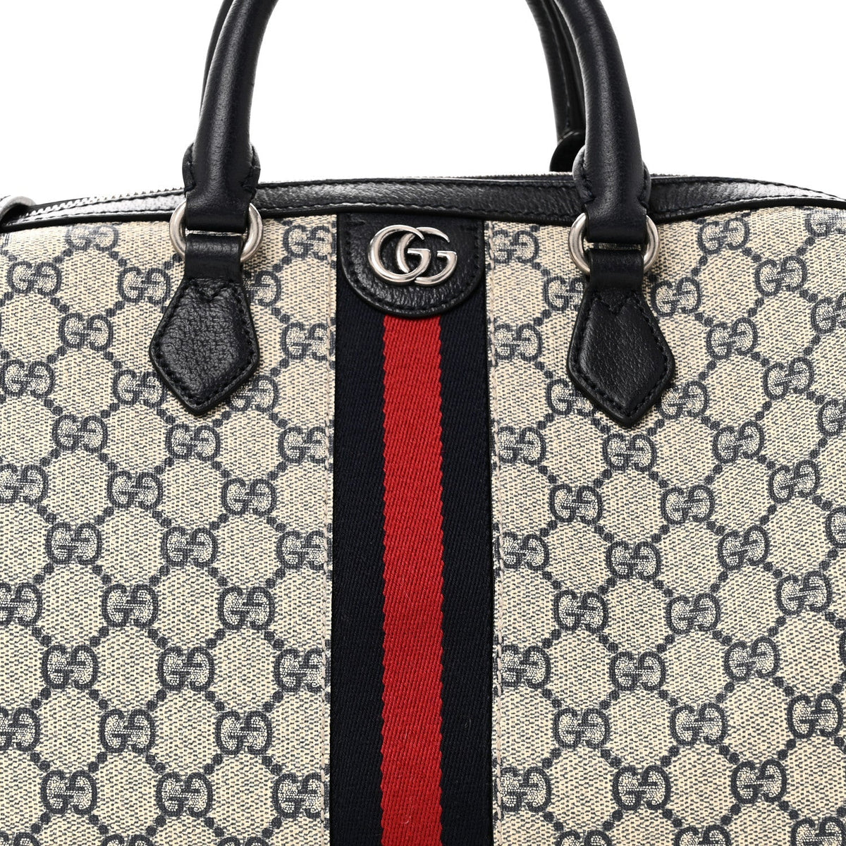 GG Supreme Monogram Web Medium Ophidia Top Handle Bag Beige Blue product image 8, provided for visual reference and product