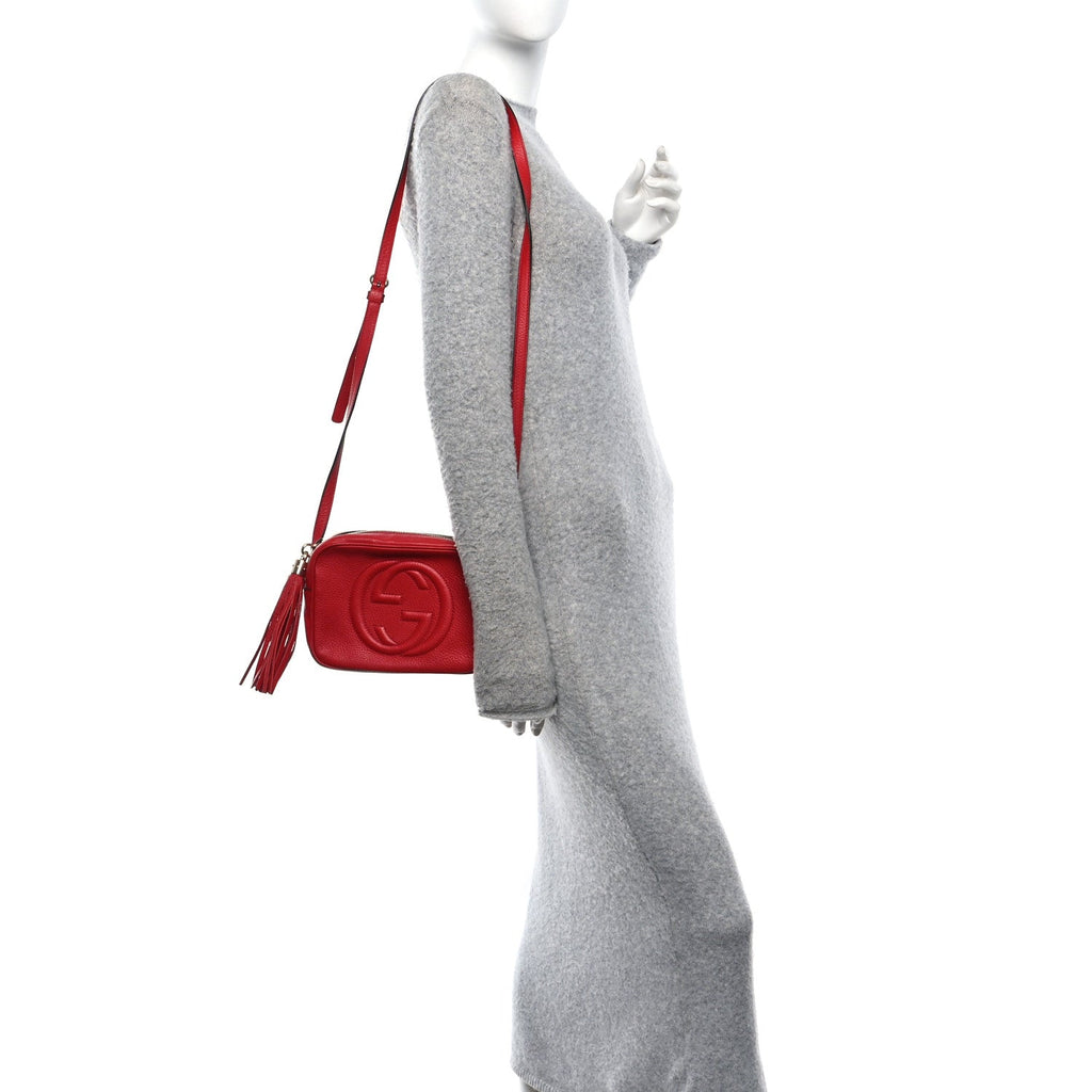 Pebbled Calfskin Small Soho Disco Bag Vibrant Red product image 2, provided for visual reference and product detail review