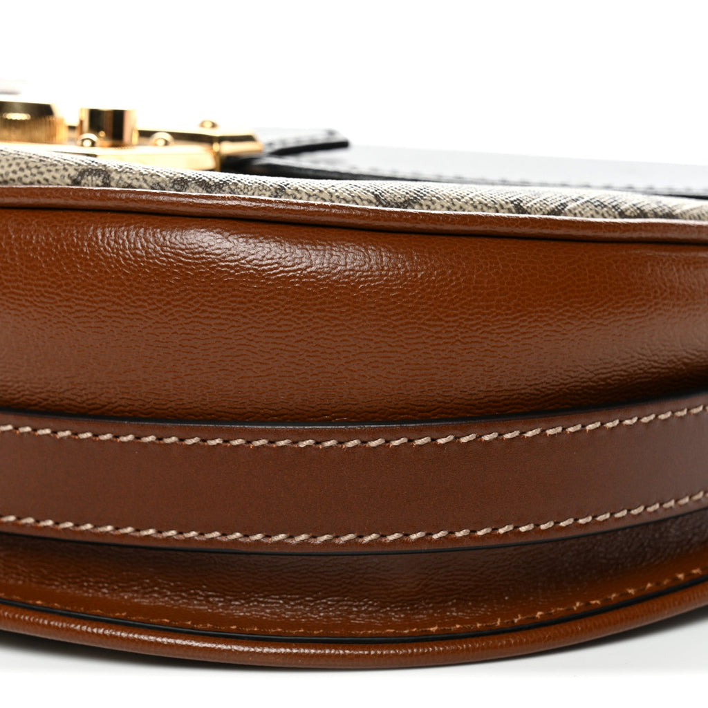 GG Supreme Monogram Calfskin Small Padlock Messenger Shoulder Bag Beige Black Cuir product image 10, provided for visual