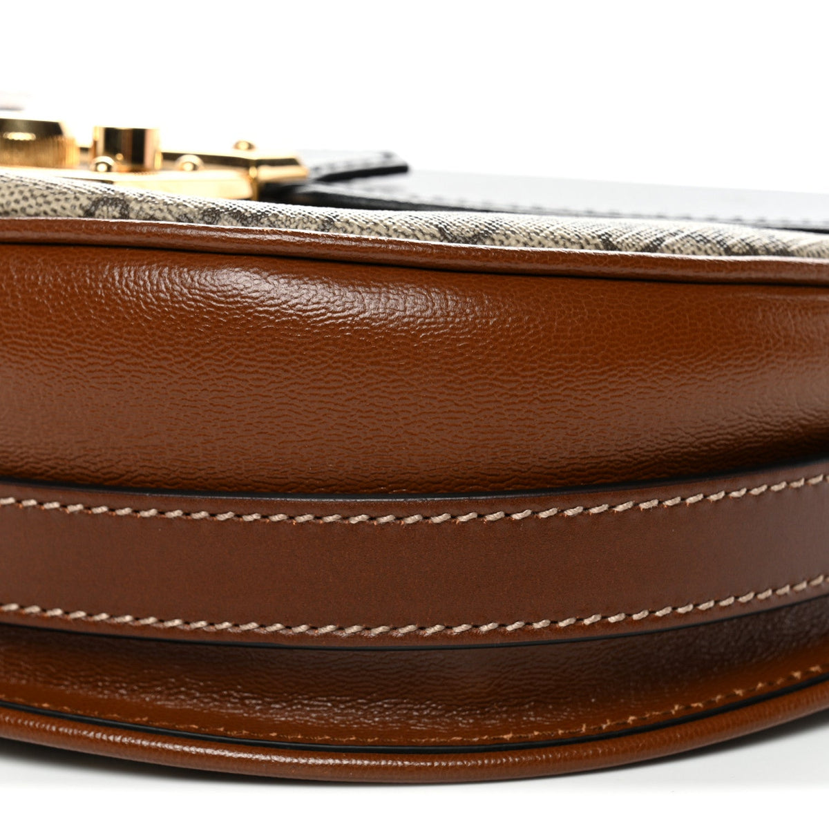 GG Supreme Monogram Calfskin Small Padlock Messenger Shoulder Bag Beige Black Cuir product image 10, provided for visual