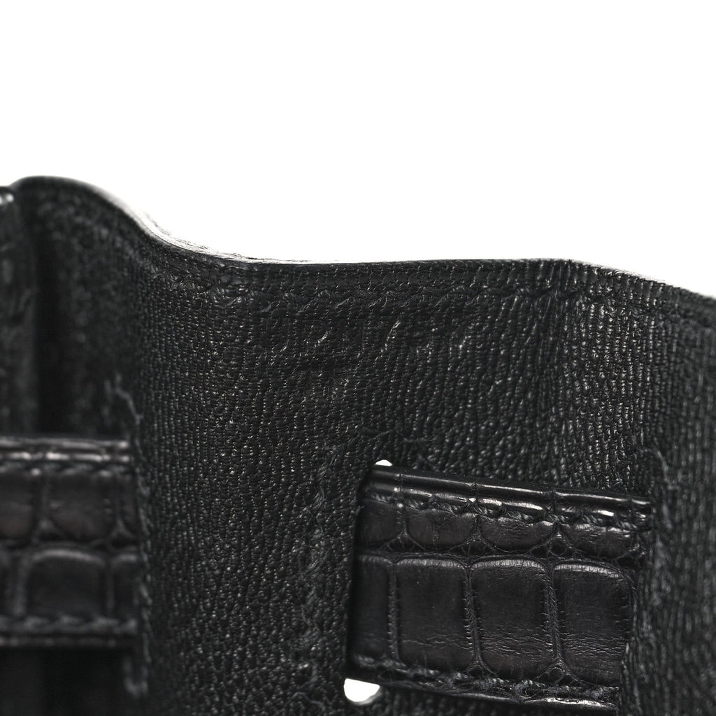Matte Alligator Kelly Retourne 28 Black product image 6, provided for visual reference and product detail review
