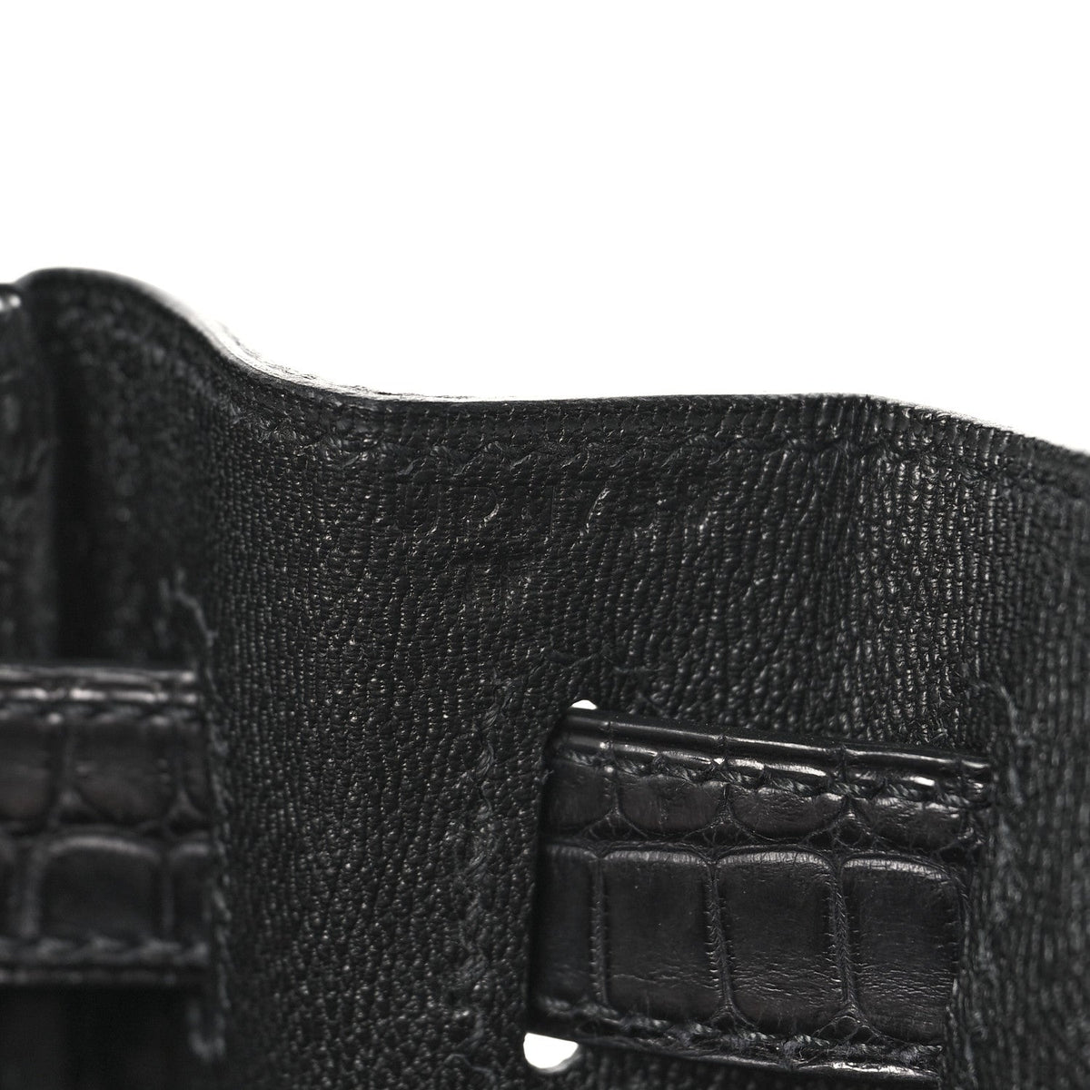 Matte Alligator Kelly Retourne 28 Black product image 6, provided for visual reference and product detail review