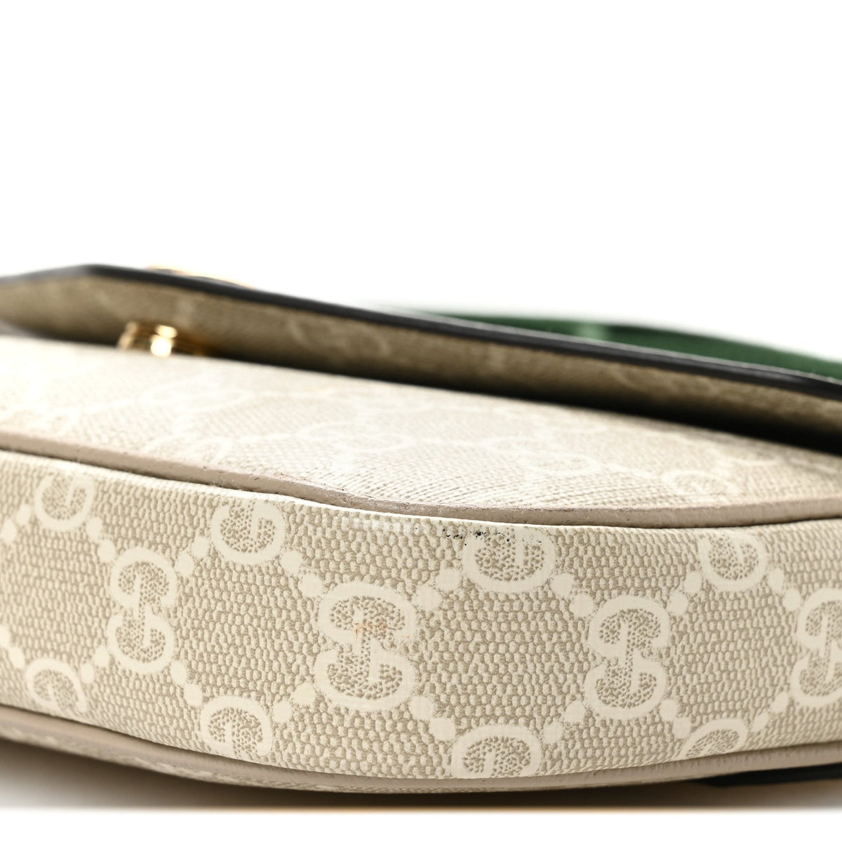GG Supreme Monogram Textured Dollar Calfskin Web Mini Ophidia Envelope Shoulder Bag Beige Mystic White Oatmeal product image