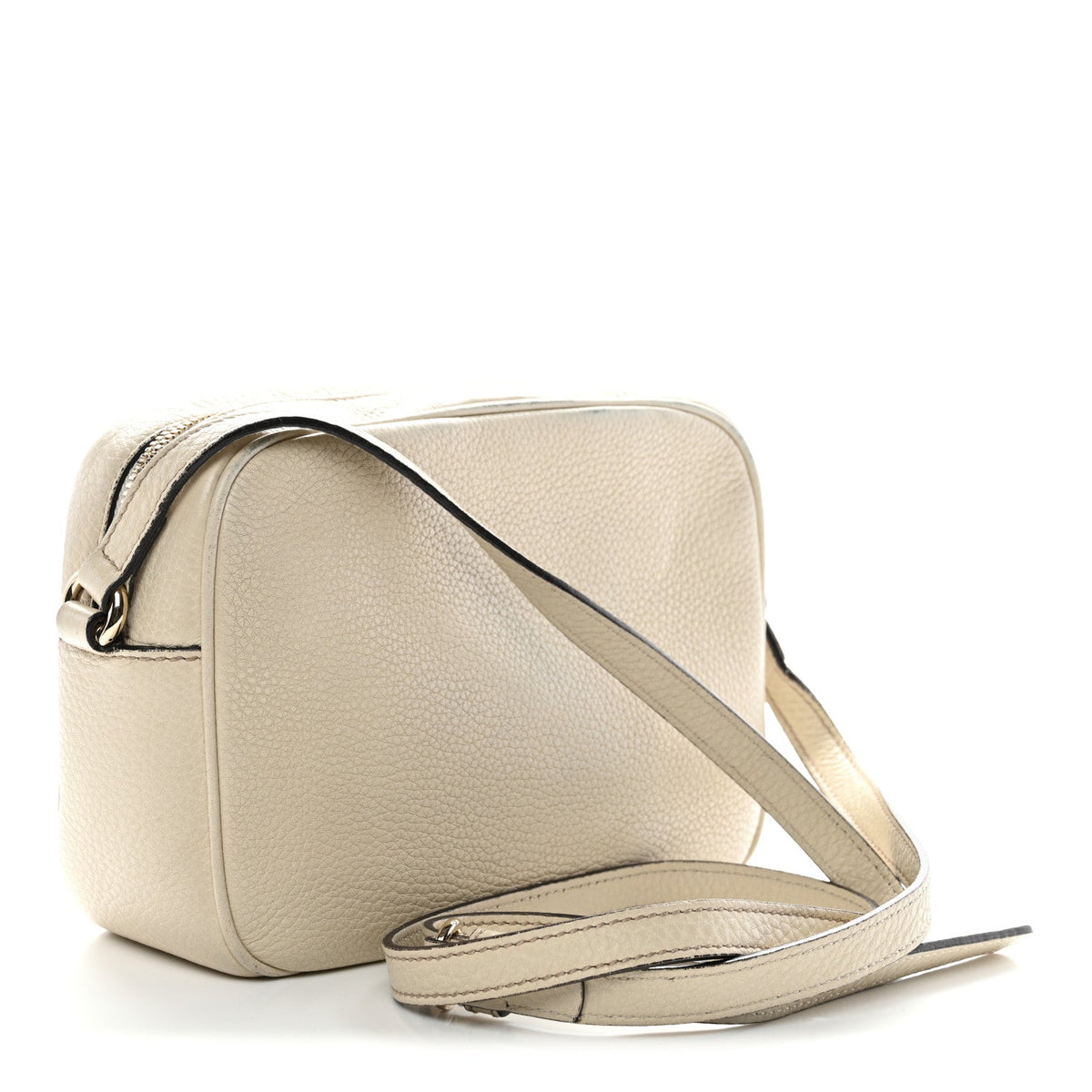 Pebbled Calfskin Small Soho Disco Bag Off White product image 6, provided for visual reference and product detail review