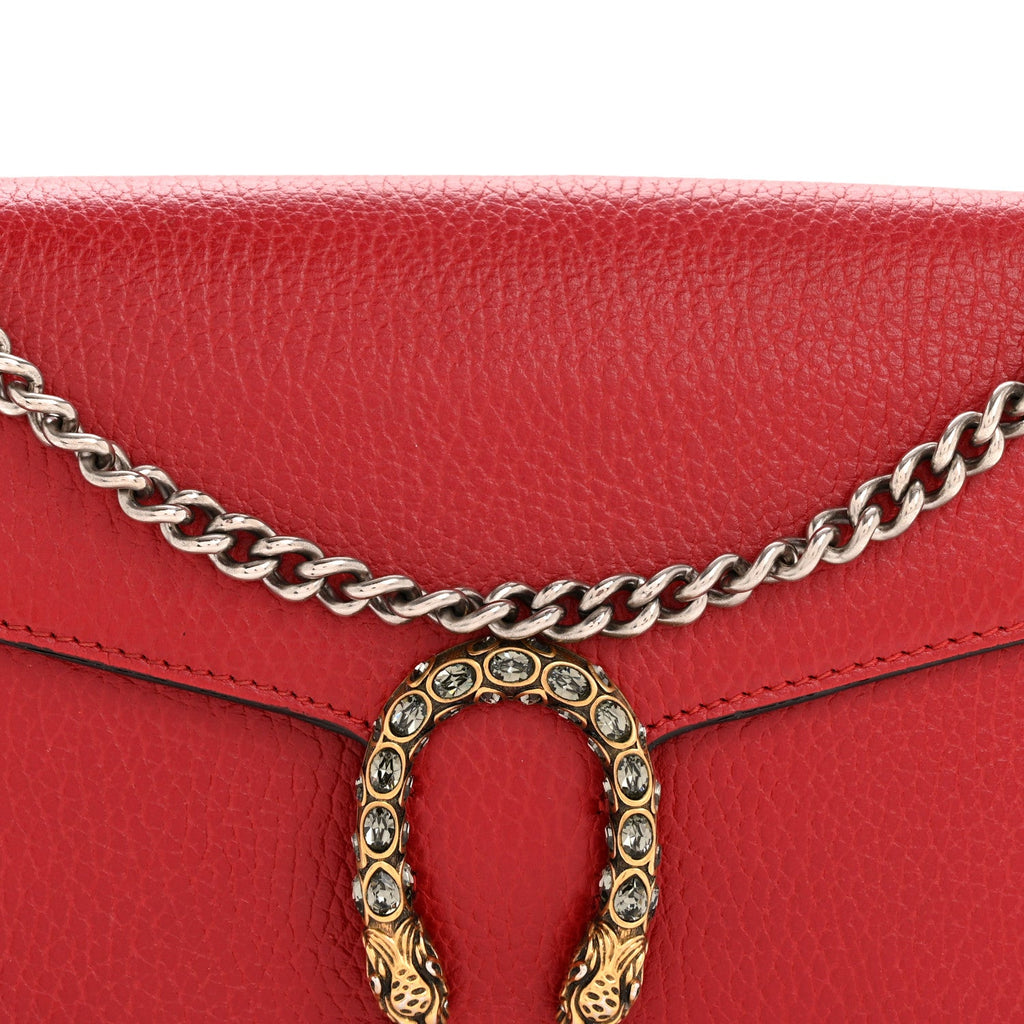 Calfskin Mini Dionysus Chain Wallet Hibiscus Red product image 8, provided for visual reference and product detail review