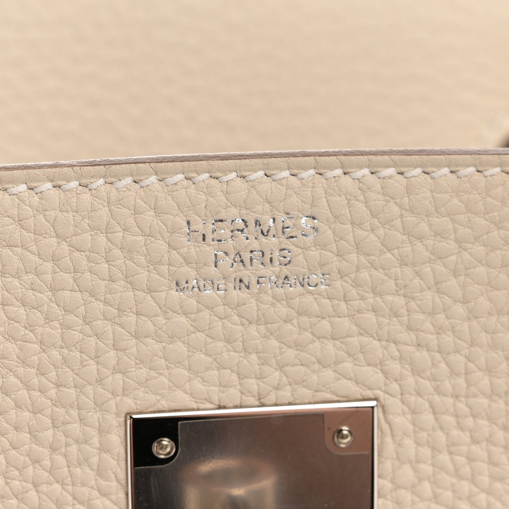 Taurillon Clemence Birkin 30 Craie product image 6, provided for visual reference and product detail review