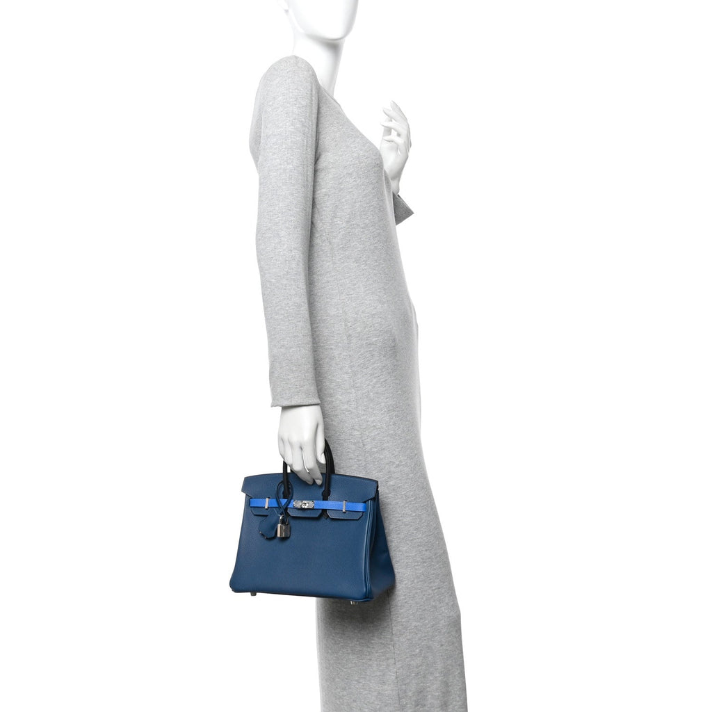 Epsom Tri-Color Birkin 25 Deep Bleu Bleu Hydra Black product image 2, provided for visual reference and product detail review